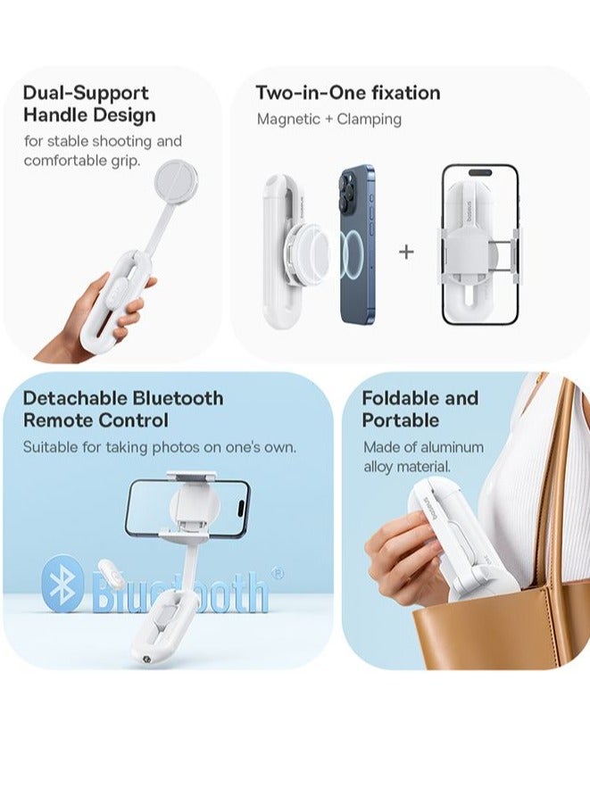 بيسوس Tech Shot Selfie Stick and Mobile Stand Moon White - Image 5