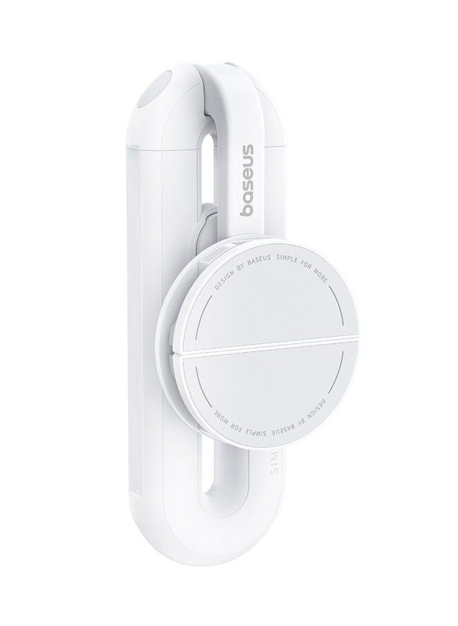 بيسوس Tech Shot Selfie Stick and Mobile Stand Moon White - Image 2