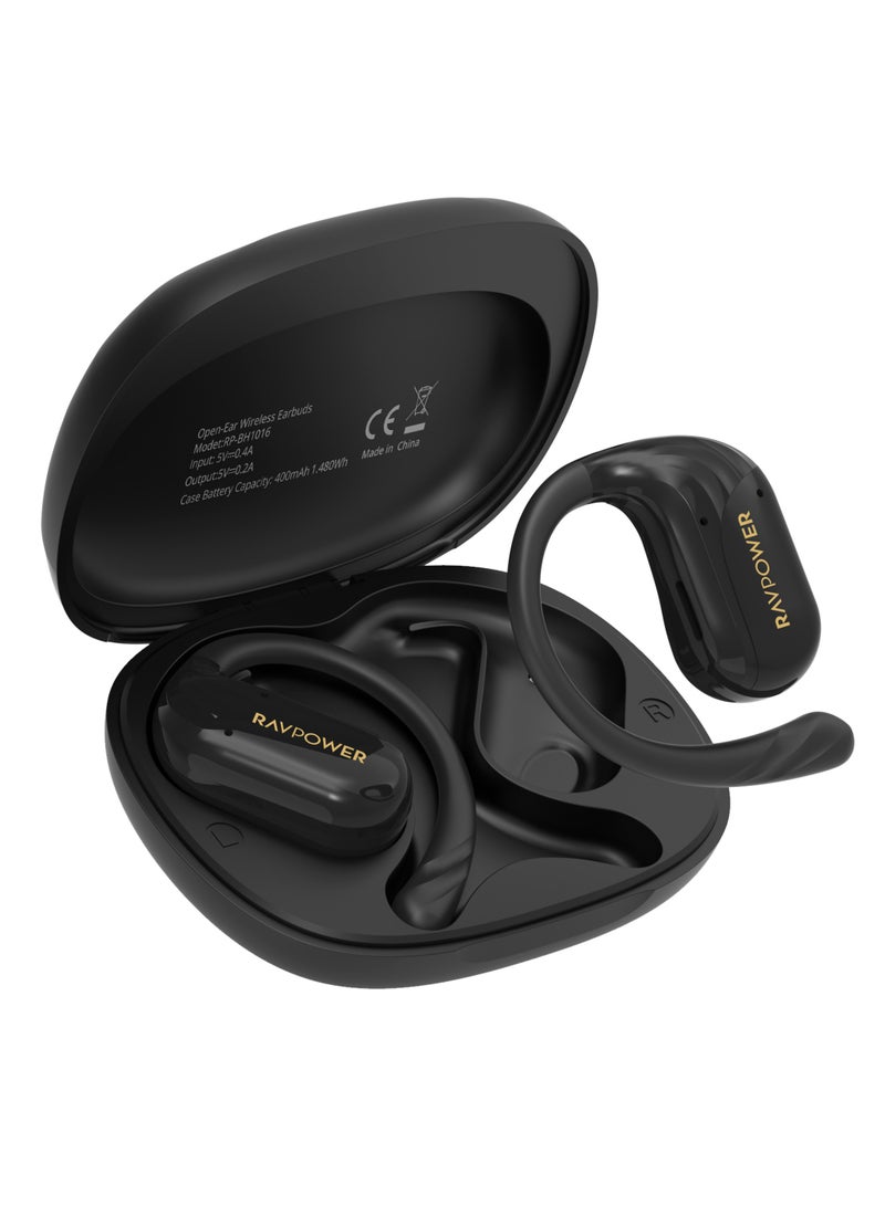 RAVPOWER RP-BH1016 Open-Ear True Wireless Bluetooth Earbuds Black  - Image 1