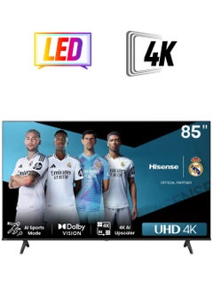 Hisense 85 Inch 4K UHD Smart TV - VIDAA - Dolby Vision - Voice Control - 60 HZ - (2024) - 85A6N Black  - Image 1