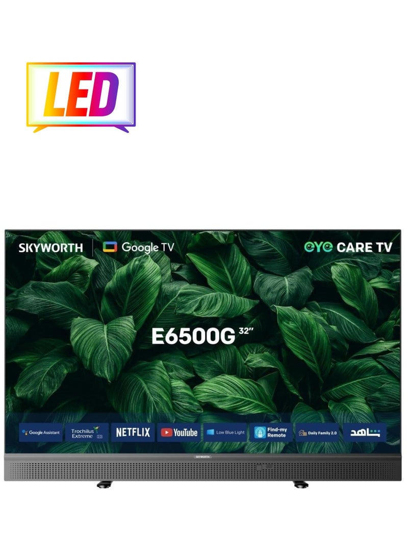 سكاي ورث 32 Inch HD LED Smart TV - Google TV - 60 HZ - (2024) - 32E6500G Black - Image 1