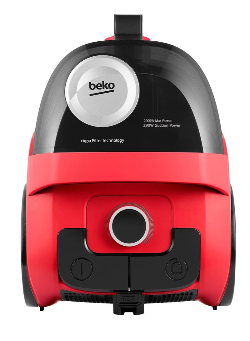 بيكو Bagless Vacuum Cleaner - HEPA10 Filter - Dust Bin 1.8 L 2000 W VCO 32818 WR Black / Red 2000 W VCO 32818 WR black and red - Image 4