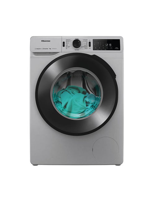 Hisense Washing Machine Touch Control Front loading 8KG , 1400rpm , Premium Silver color,inverter,Drum Clean,Allergy Steam WF3V8042BSEG Silver