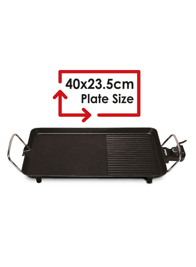 سانفورد Indoor Non Stick Electric Grill, Fast Heating, Adjustable Temperature, Cool Touch Handles, 1500W 1500 W SF5967BBQ BS Black - Image 2