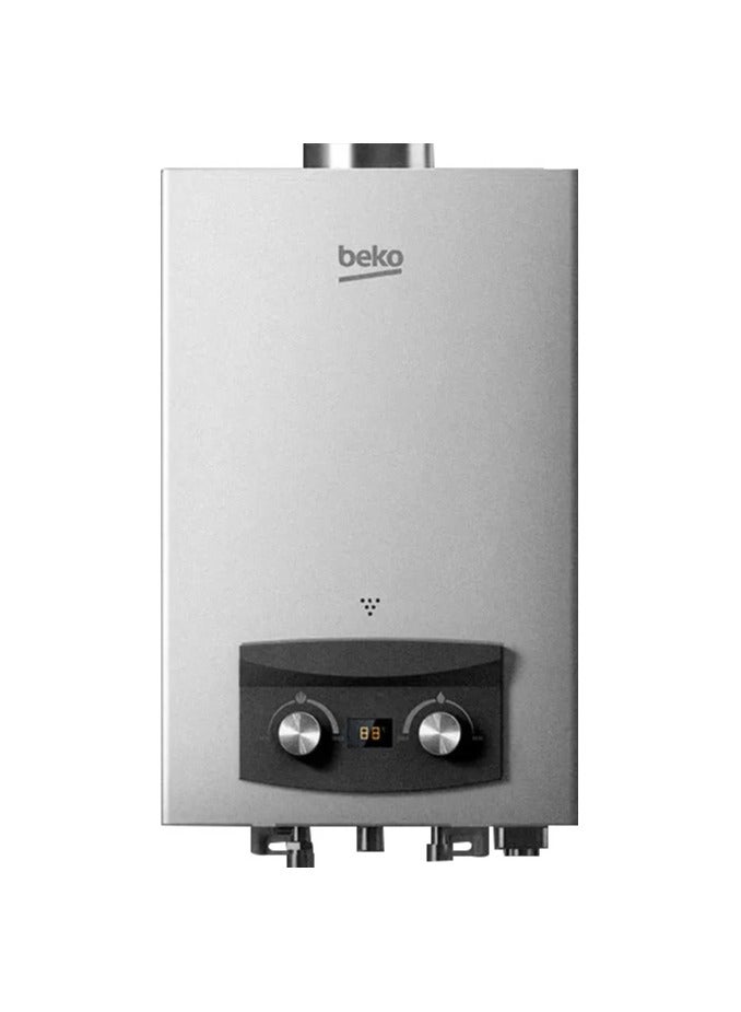 Beko Gas Digital Water Heater, 6 Liters, Silver-BGWH 6LS Silver
