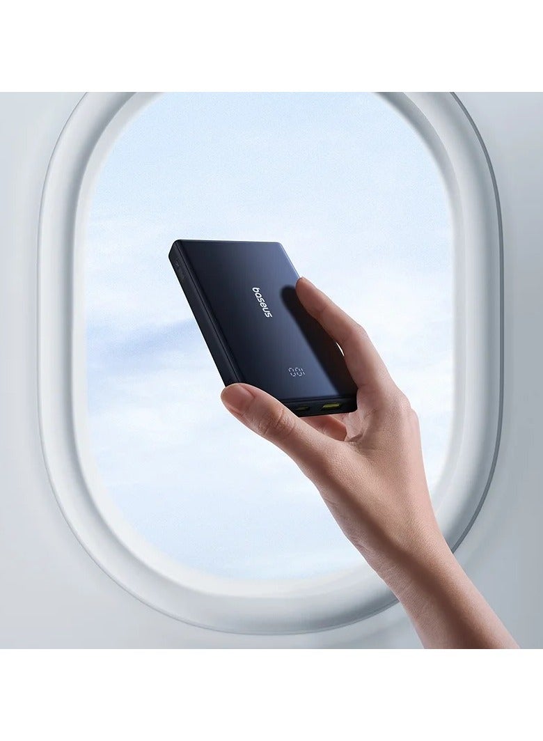 Baseus 10000 mAh Power Bank PD20W Fast Charging Simultaneously for Three Devices, Battery with Digital Display, Slim Mini for Pocket , for Plane Black  - Image 3