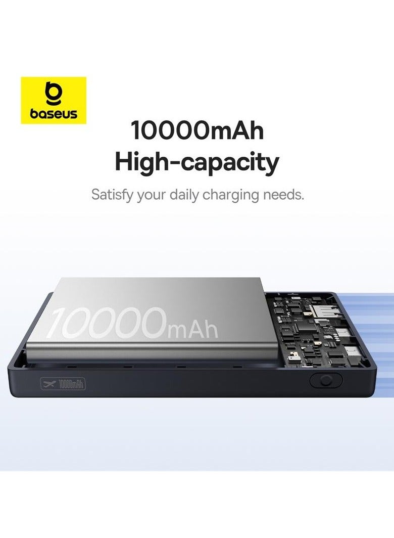 Baseus 10000 mAh Power Bank PD20W Fast Charging Simultaneously for Three Devices, Battery with Digital Display, Slim Mini for Pocket , for Plane Black  - Image 5