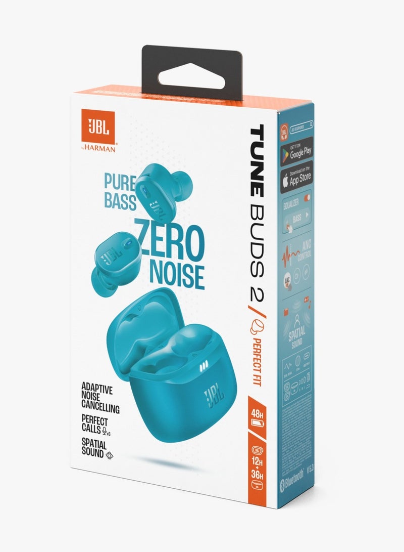 JBL - Tune Buds 2 True Wireless Noise Cancelling Earbuds Teal - Image 1