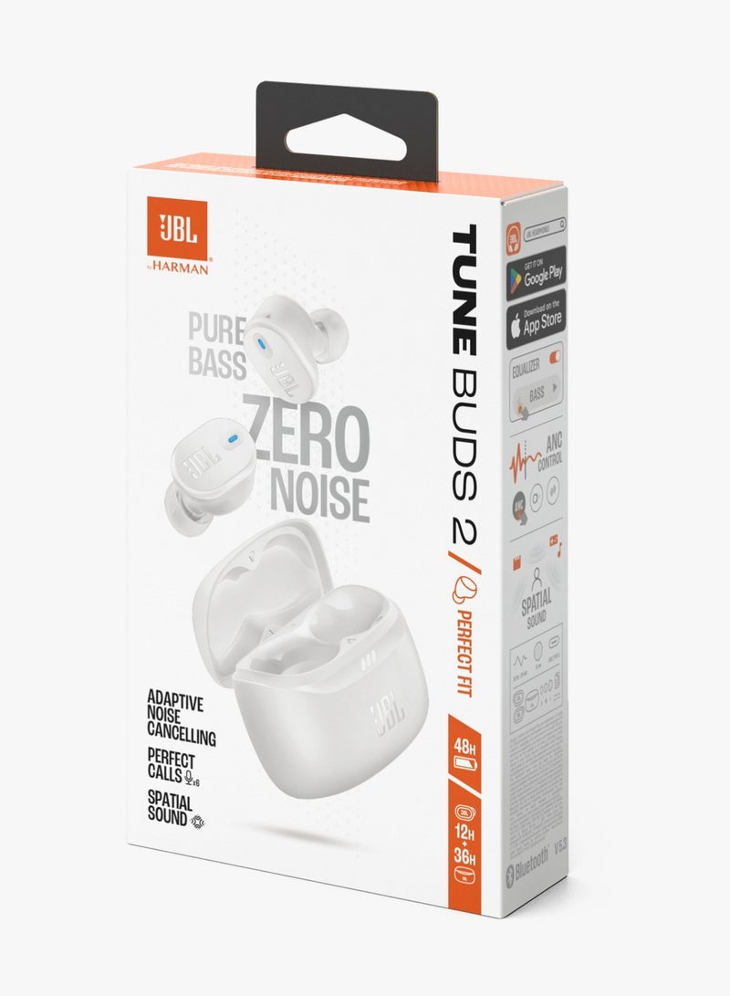 JBL - Tune Buds 2 True Wireless Noise Cancelling Earbuds White - Image 1