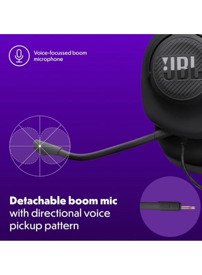 Quantum 100M2 Wired Over-Ear Gaming Headset with JBL QuantumSOUND Signature and 3.5 mm Headphone Jack, Multi-Platform Compatibility, Detachable Mic, Mute Option Black