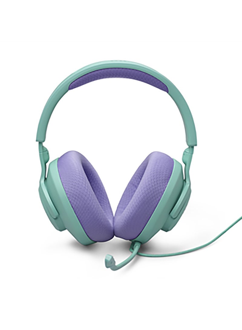 JBL - Quantum 100M2 Wired Over-Ear Gaming Headset With QuantumSOUND Signature And 3.5 mm Headphone Jack, Multi-Platform Compatibility, Detachable Mic, Mute Option Teal/Purple - Image 1