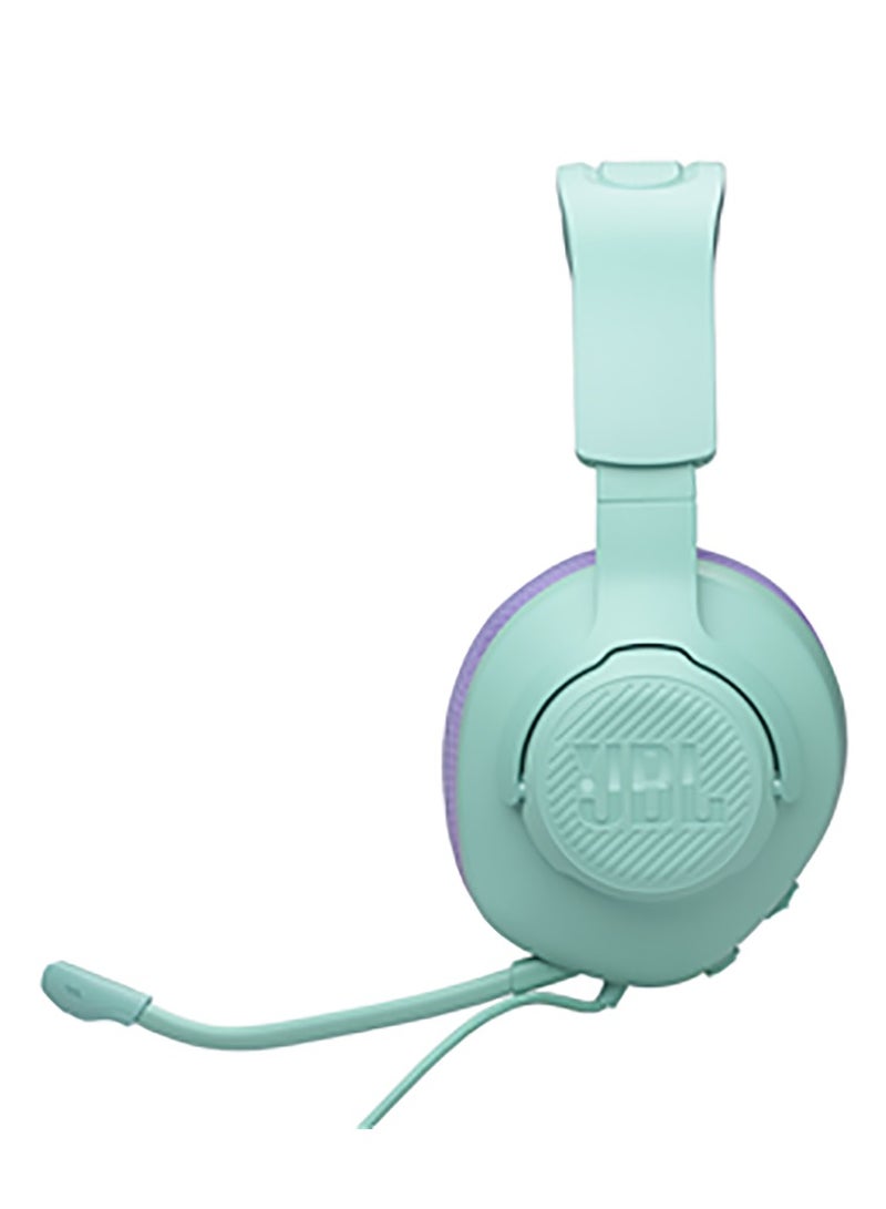 JBL - Quantum 100M2 Wired Over-Ear Gaming Headset With QuantumSOUND Signature And 3.5 mm Headphone Jack, Multi-Platform Compatibility, Detachable Mic, Mute Option Teal/Purple - Image 1