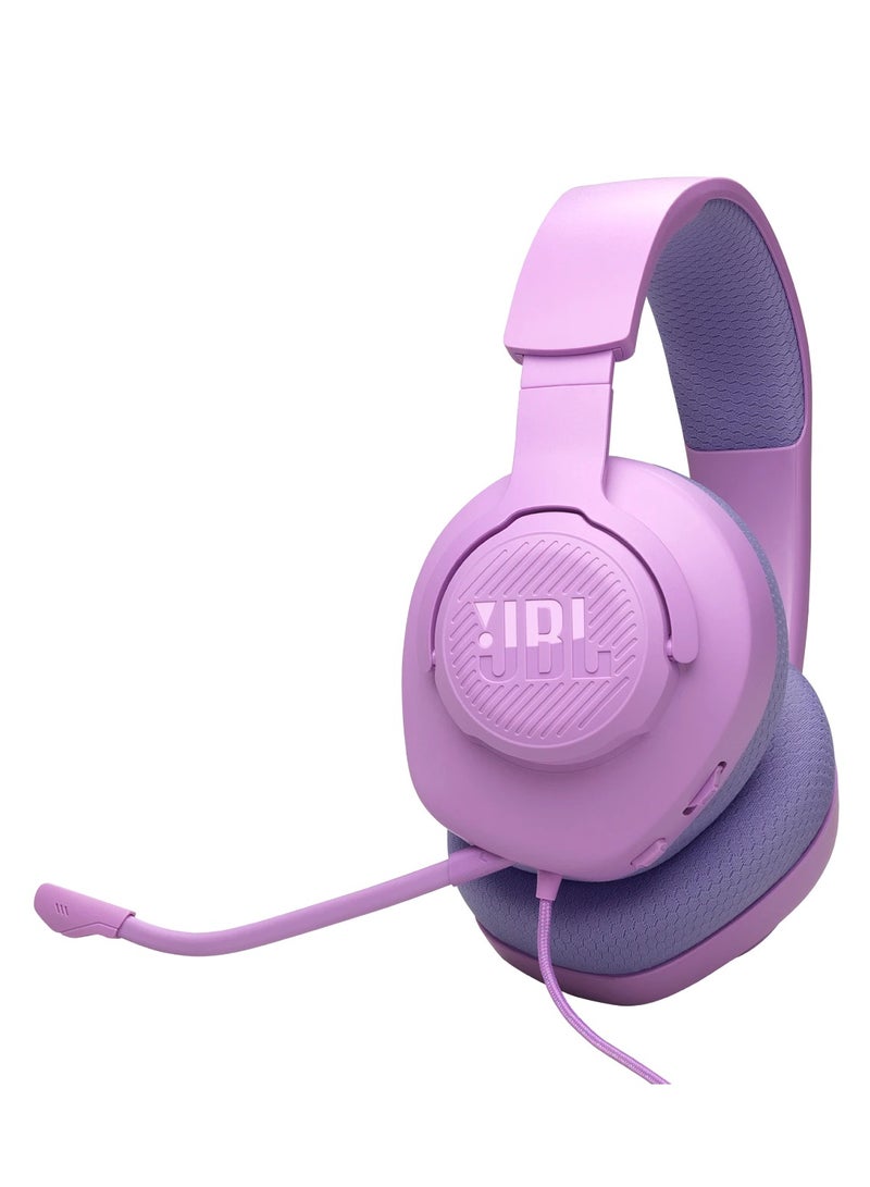 JBL - Quantum 100M2 Wired Over-Ear Gaming Headset with JBL QuantumSOUND Signature and 3.5 mm Headphone Jack, Multi-Platform Compatibility, Detachable Mic, Mute Option Purple - Image 1