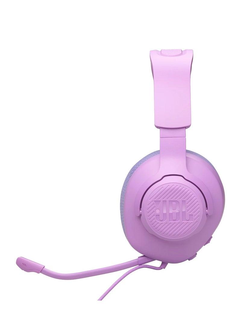 JBL - Quantum 100M2 Wired Over-Ear Gaming Headset with JBL QuantumSOUND Signature and 3.5 mm Headphone Jack, Multi-Platform Compatibility, Detachable Mic, Mute Option Purple - Image 1