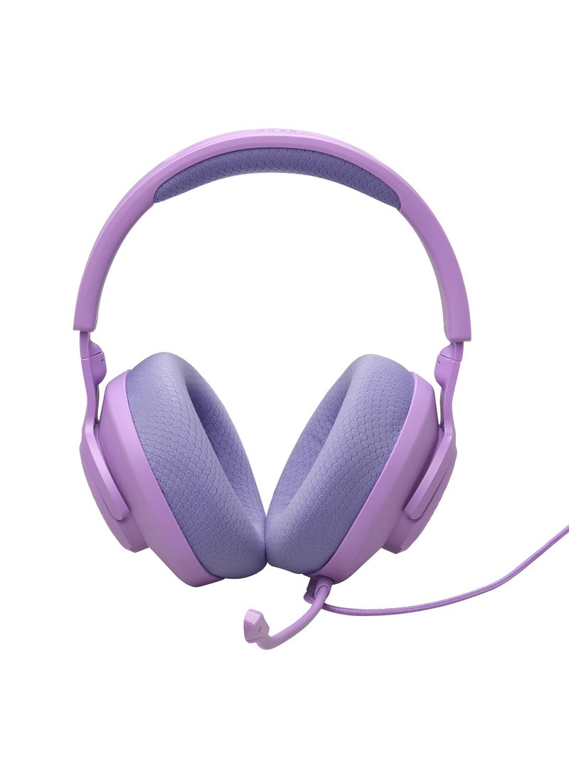 JBL - Quantum 100M2 Wired Over-Ear Gaming Headset with JBL QuantumSOUND Signature and 3.5 mm Headphone Jack, Multi-Platform Compatibility, Detachable Mic, Mute Option Purple - Image 1
