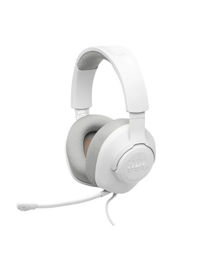 JBL - Quantum 100M2 Wired Over-Ear Gaming Headset with JBL QuantumSOUND Signature and 3.5 mm Headphone Jack, Multi-Platform Compatibility, Detachable Mic, Mute Option White - Image 1