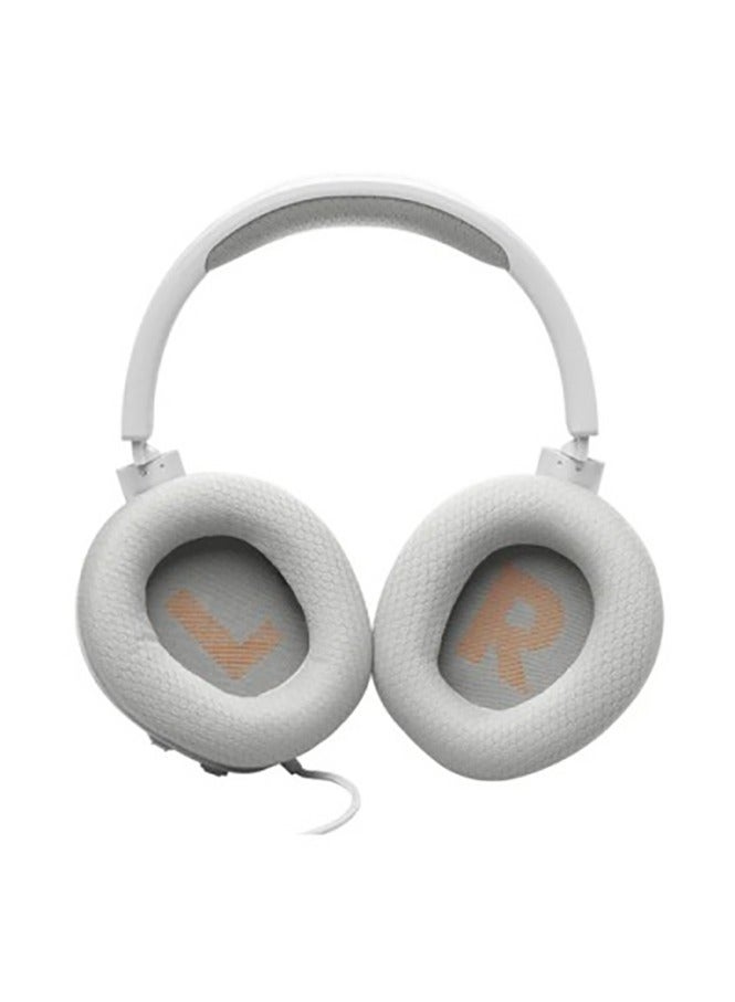 JBL - Quantum 100M2 Wired Over-Ear Gaming Headset with JBL QuantumSOUND Signature and 3.5 mm Headphone Jack, Multi-Platform Compatibility, Detachable Mic, Mute Option White - Image 1