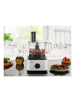 BRAUN Food Processor 8 in 1, 750W, 2 Speeds, Pulse Function, 2.1L Capacity, 1.8L Blender, Slicing and Grating disc, Dough, Ice Crusher Blade, FP0132WH, White 750 W FP0132WH White  - Image 2