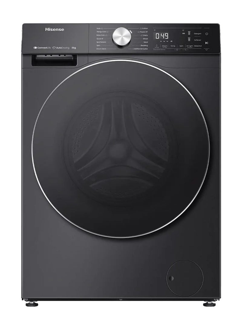 Hisense Full Automatic Washing Machine, Front Loading, 12 Kg, Dryer 8 Kg, Digital Display, Inverter, Black, WD5S1245BB WD5S1245BB black  - Image 1