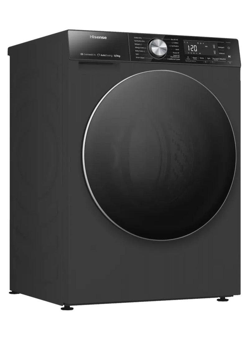 Hisense Full Automatic Washing Machine, Front Loading, 12 Kg, Dryer 8 Kg, Digital Display, Inverter, Black, WD5S1245BB WD5S1245BB black  - Image 2