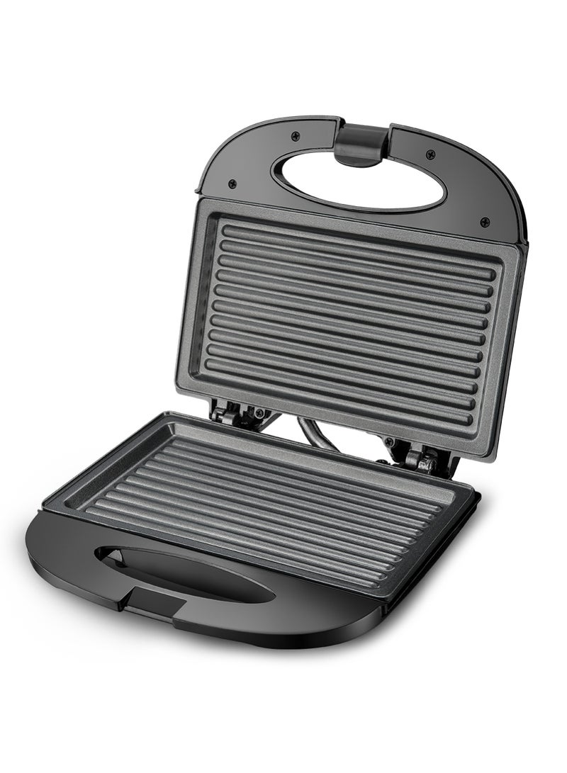 Impex Sandwich Maker 2 Slice, Non Stick Coated Plates, Power & Ready Indicator Light, Cool Touch Handle, Skid Resistant Feet, Compact Design with 218x127mm Plate Size 750 W SW 3601 Black  - Image 1