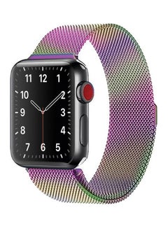 Stainless Steel Milanese Loop Compatible with Apple Watch Band 42mm 44mm 45mm 46mm (Series 10) men and women Mesh Loop Magnetic Clasp Replacement for Apple Watch Series 1/ 2/3/4/5/6/7/8/se/9/10/ultra/ultra 2 Colorful Silver