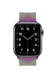 MARGOUN Stainless Steel Milanese Loop Compatible with Apple Watch Band 42mm 44mm 45mm 46mm (Series 10) men and women Mesh Loop Magnetic Clasp Replacement for Apple Watch Series 1/ 2/3/4/5/6/7/8/se/9/10/ultra/ultra 2 Colorful Silver  - Image 2