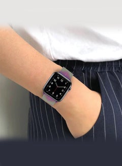 MARGOUN Stainless Steel Milanese Loop Compatible with Apple Watch Band 42mm 44mm 45mm 46mm (Series 10) men and women Mesh Loop Magnetic Clasp Replacement for Apple Watch Series 1/ 2/3/4/5/6/7/8/se/9/10/ultra/ultra 2 Colorful Silver  - Image 5