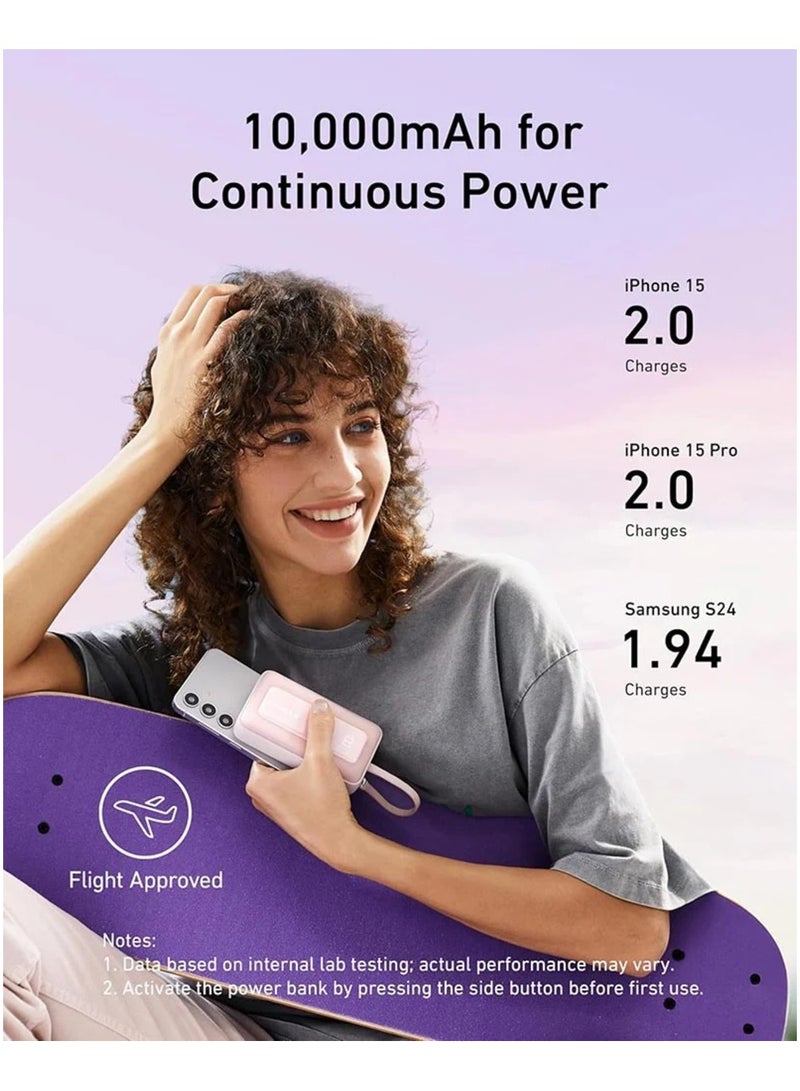 Anker - 10000 mAh Zolo Power Bank, 10,000mAh 30W High-Speed Portable Charger with Built-In USB-C Cable, Battery Pack For iPhone 16/16 Plus/16 Pro/16 Pro Max/15 Series, Galaxy, and More (, 10000 mAh) Black - Image 1