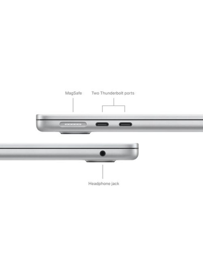 أبل - MacBook Air MC8N4 Laptop With 13.6-Inch Display, M3 chip 8-core CPU and 10-core GPU Processor/24GB RAM/512GB SSD/macOS English/Arabic Silver - Image 1