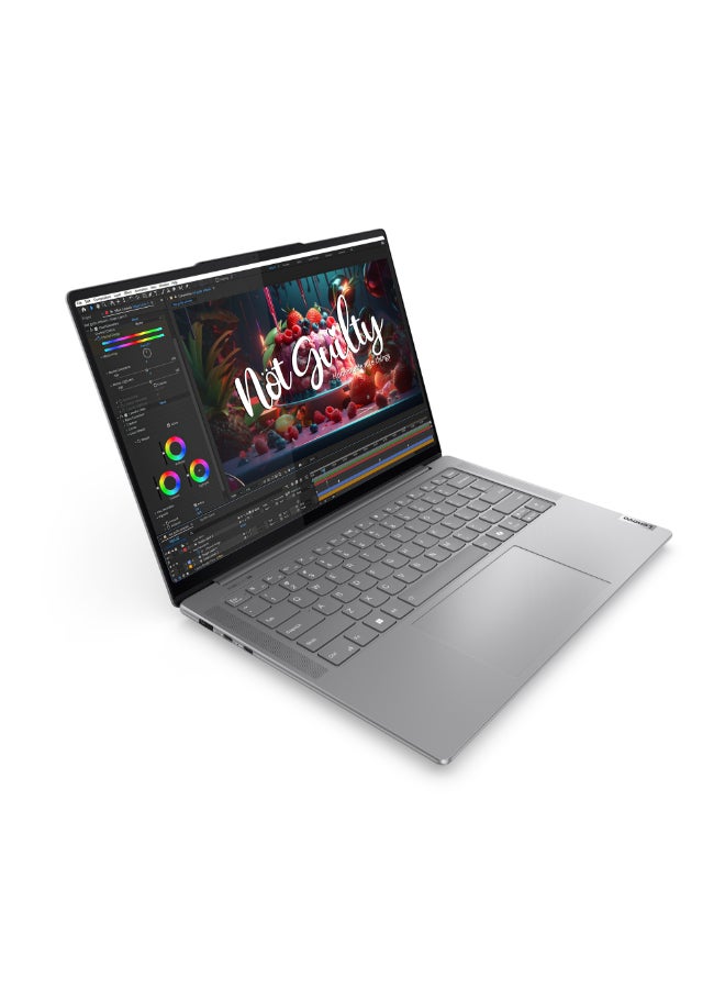 لينوفو Lenovo Yoga Laptop With 14.5-Inch Display, Core Ultra 7 155H Processor/16GB RAM/1TB SSD/6GB NVIDIA GeForce RTX 4050 Graphics/Windows 11 English/Arabic Luna Grey  - Image 2