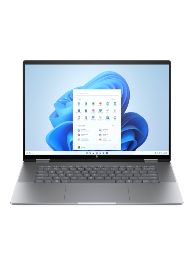 HP Envy X360 Laptop With 16-Inch Display, AMD Ryzen 5 8640HS Processor/8GB RAM/512GB SSD/AMD Radeon Graphics/Windows 11 English/Arabic Meteor Silver  - Image 1