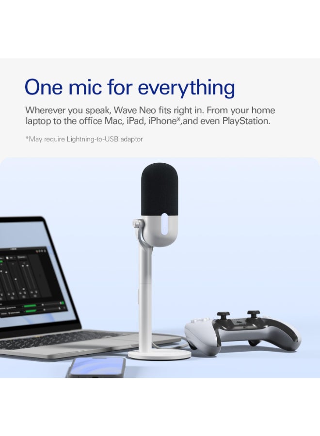Elgato Wave Neo – USB Microphone for PC or Mac, Plug-’n-Play, Professional Recording, for Teams/Zoom/Gaming/Podcasting/TikTok/Discord – Works on Laptop, iPad, PS4/PS5, & iPhone - Image 2