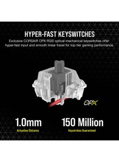 CORSAIR K60 Pro TKL RGB Tenkeyless Optical-Mechanical Gaming Keyboard, OPX Switches, Brushed Aluminium Structure, Removable USB Type-C Cable, AR Layout, QWERTY, Black  - Image 5