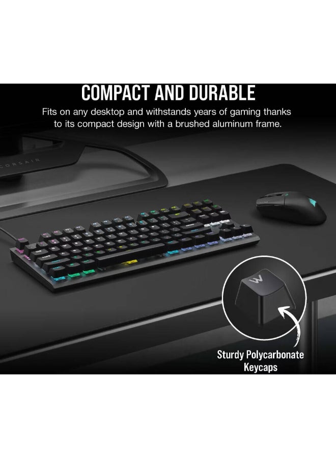 CORSAIR - K60 Pro TKL RGB Tenkeyless Optical-Mechanical Gaming Keyboard, OPX Switches, Brushed Aluminium Structure, Removable USB Type-C Cable, AR Layout, QWERTY, Black - Image 1