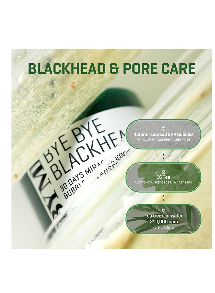 Some by Mi Bye Bye Blackhead 30 Days Miracle Green Tea Tox Bubble Cleanser - 120Ggrams  - Image 4