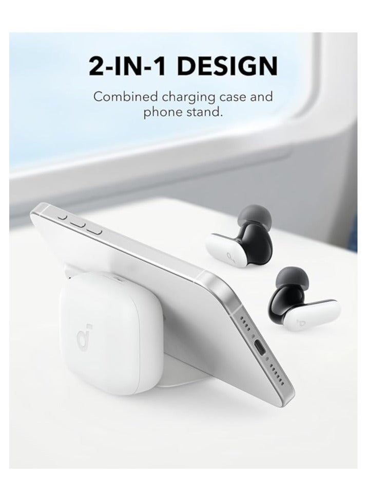 Soundcore - P30i by Anker Noise Cancelling Earbuds, Strong and Smart Noise Cancelling, Powerful Bass, 45H Playtime, 2-in-1 Case and Phone Stand, IP54, Wireless Earbuds, Bluetooth 5.4, App Control White - Image 1