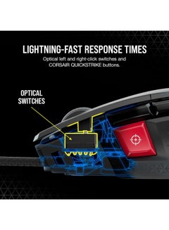 CORSAIR Corsair M65 RGB Ultra Tunable FPS Gaming Mouse Marksman 26,000 DPI Optical Sensor, Optical Switches, AXON Hyper-Processing Technology, Sensor Fusion Control, Tunable Weight System - Black  - Image 5