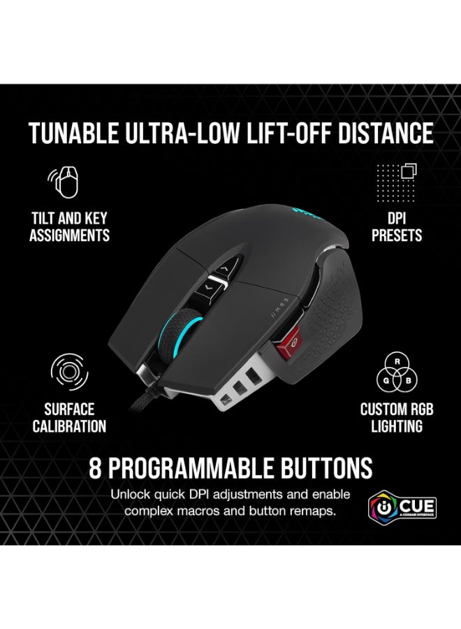 كورسير - Corsair M65 RGB Ultra Tunable FPS Gaming Mouse Marksman 26,000 DPI Optical Sensor, Optical Switches, AXON Hyper-Processing Technology, Sensor Fusion Control, Tunable Weight System - Black - Image 1