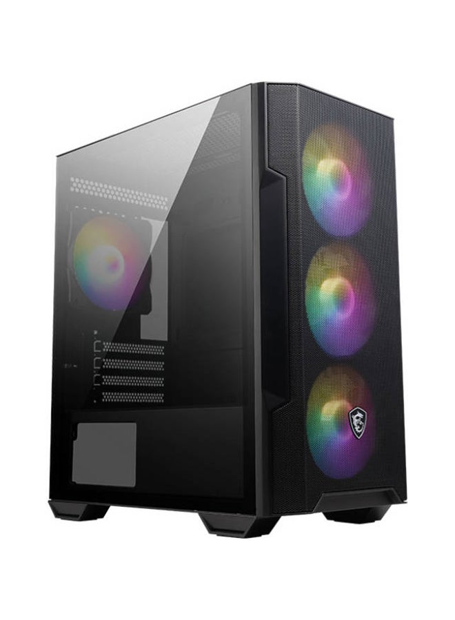 MSI MAG FORGE M100R Micro ATX Tower Gaming PC Case, Tempered Glass Panel, 4 x 120mm ARGB Fans, Up to 240mm Radiator Support, USB 3.2 Gen 1 Type-A, Magnetic Dust Filter, 306-7G20R21-809 Black  - Image 1