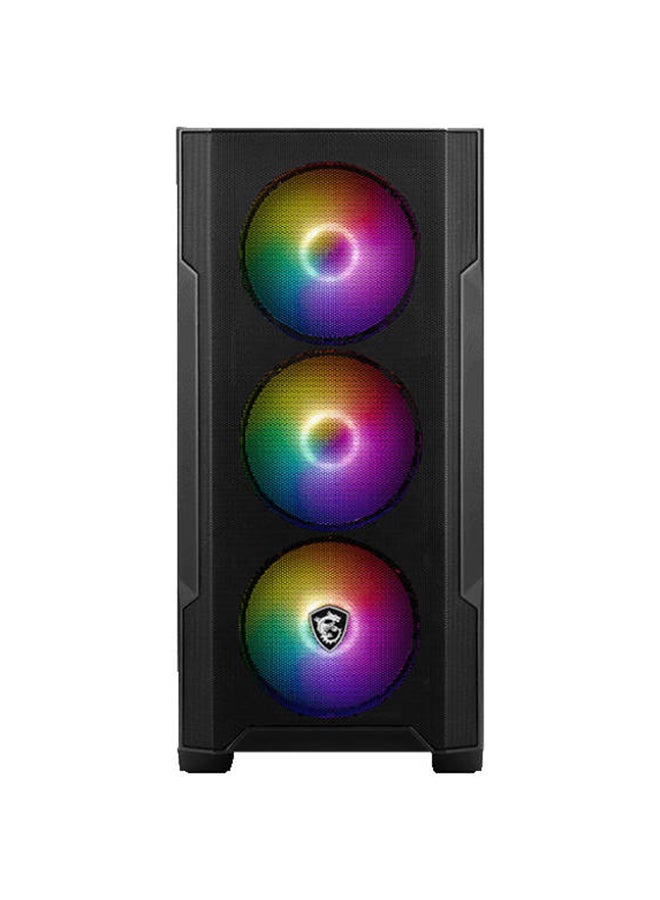 MSI MAG FORGE M100R Micro ATX Tower Gaming PC Case, Tempered Glass Panel, 4 x 120mm ARGB Fans, Up to 240mm Radiator Support, USB 3.2 Gen 1 Type-A, Magnetic Dust Filter, 306-7G20R21-809 Black  - Image 2