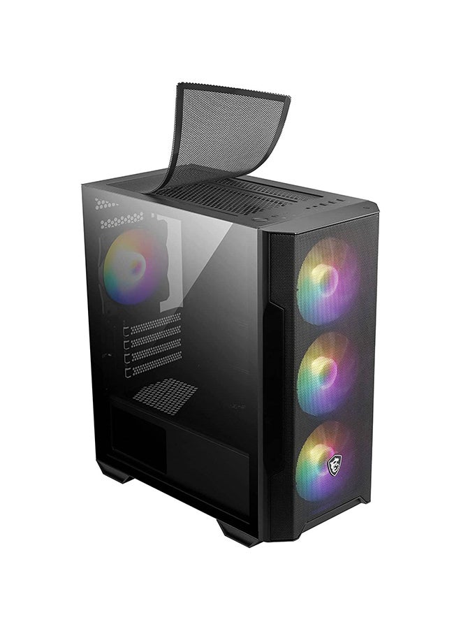 MSI MAG FORGE M100R Micro ATX Tower Gaming PC Case, Tempered Glass Panel, 4 x 120mm ARGB Fans, Up to 240mm Radiator Support, USB 3.2 Gen 1 Type-A, Magnetic Dust Filter, 306-7G20R21-809 Black  - Image 3