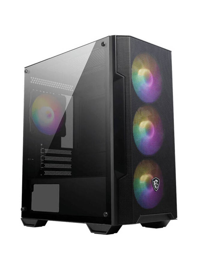 MSI MAG Forge M100A Micro ATX Tower Case, Up to 240mm Radiator Support, 4 x 120mm Pre-Installed Auto-RGB Fans, Side Window & Front Mesh Panel, 2 x USB 2.0, 2 x USB 2 Gen 1, 306-7G20A21-809 Black  - Image 1