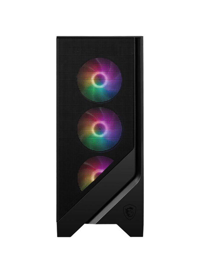 MSI MAG Forge 120A Airflow ATX Mid Tower Computer Case, 6x Pre-Installed Case Fans, Up to 240mm Radiator Support, 2.5" / 3.5" Drive Bays, Tempered Glass Window, Mesh Panel, 306-7G23A21-809 Black  - Image 2