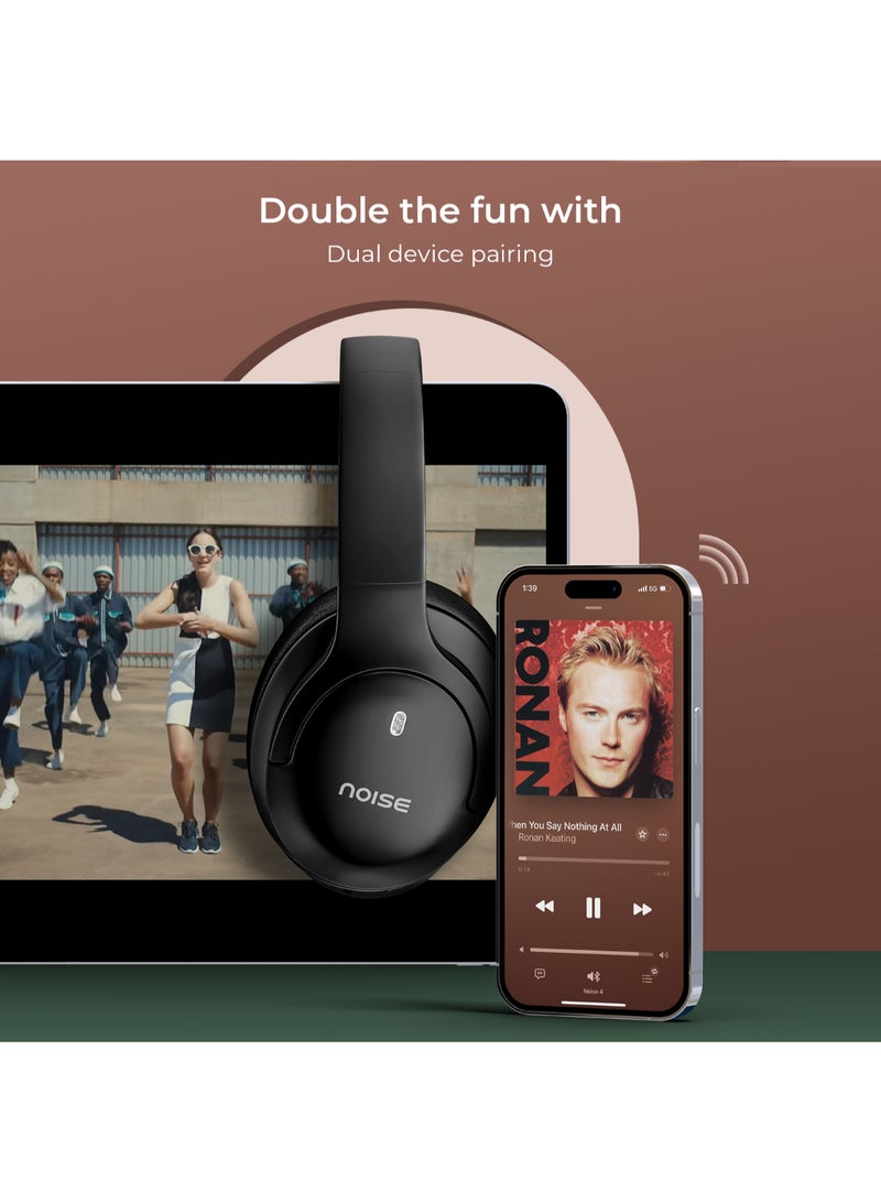 Noise Newly Launched 4 Wireless Over-Ear Headphones with 70H Playtime, ENC, 40mm Driver, Low Latency(up to 40ms), Dual Pairing, BT v5.4 Carbon Black - Image 4