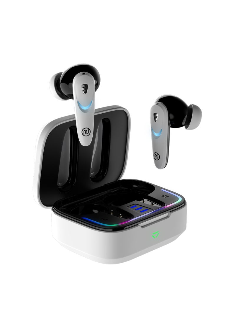 نويز سماعات بودز كومبات إكس الجديدة اللاسلكية للألعاب داخل الأذن مع زمن استجابة منخفض 40 مللي ثانية، 60 ساعة من وقت التشغيل، صوت مكاني، أضواء RGB، شحن فوري (10 دقائق = 180 دقيقة)، سائق 10 مم، بلوتوث v5.3 - Image 1