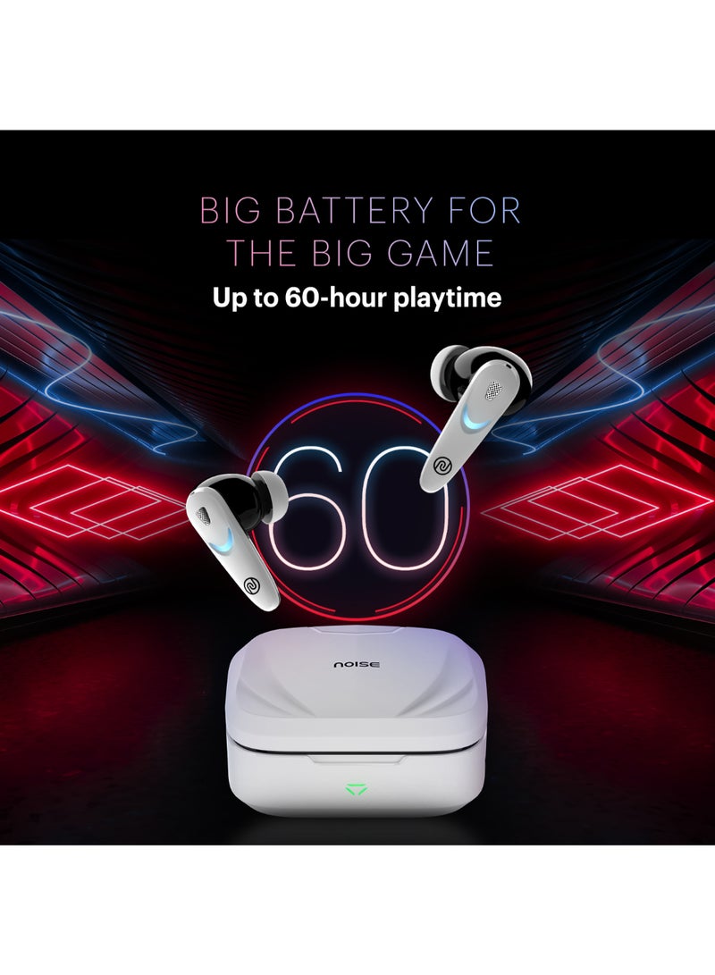 نويز سماعات بودز كومبات إكس الجديدة اللاسلكية للألعاب داخل الأذن مع زمن استجابة منخفض 40 مللي ثانية، 60 ساعة من وقت التشغيل، صوت مكاني، أضواء RGB، شحن فوري (10 دقائق = 180 دقيقة)، سائق 10 مم، بلوتوث v5.3 - Image 3