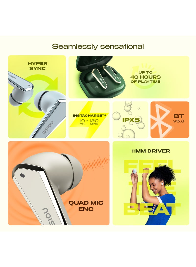 Noise - Buds N1 in-Ear Truly Wireless Earbuds with Modern Chrome Finish, 40H of Extended Playtime, ENC for Call Clarity, Ultra Low Latency(up to 40 ms), Compact and Convenient, BT v5.3 Forest Green - Image 1