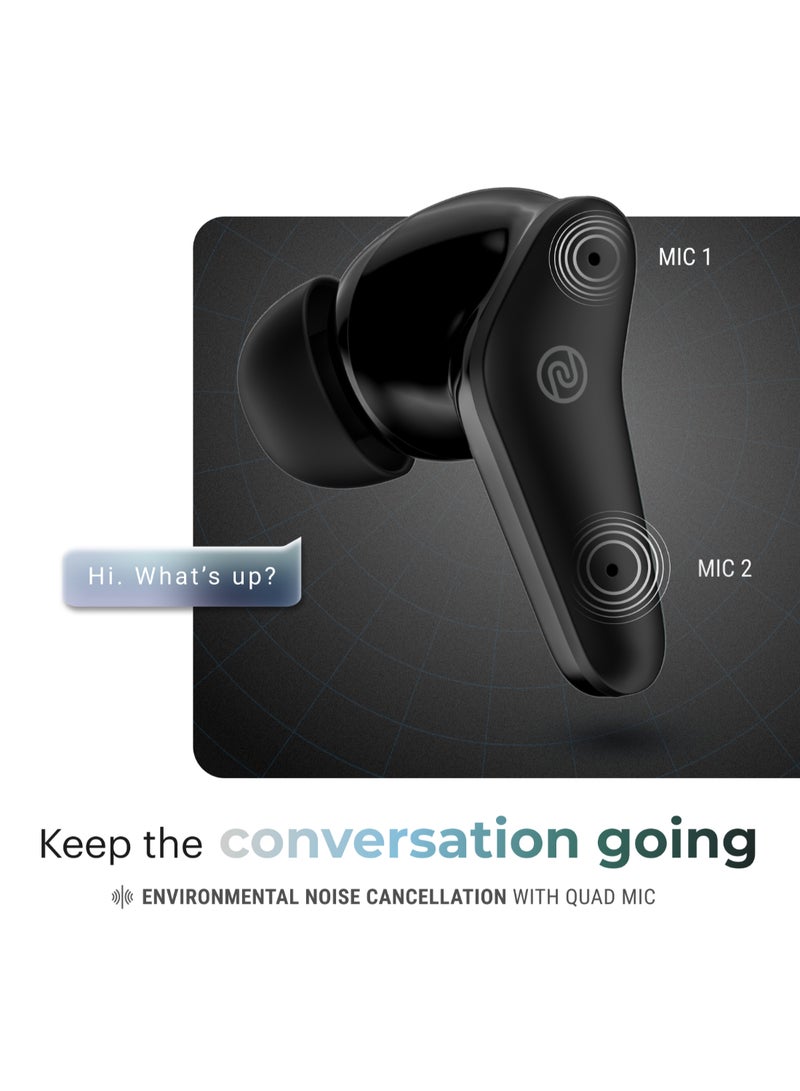 Noise - Buds VS102 Pro Truly Wireless Earbuds with 70 Hours of Extended Playtime, Clear Calling With Quad Mic ENC, BT v5.3, Disturbances Cancelled Up To 25dB with ANC Jet Black - Image 1