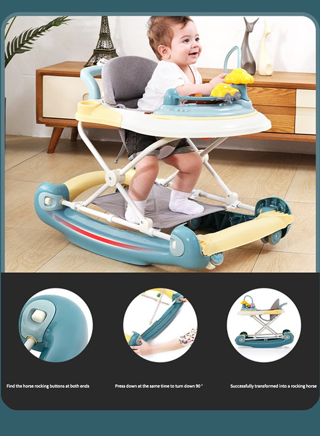 Baby U-shaped Foldable Anti-O-Leg Multi-Function Hand Walker With Music